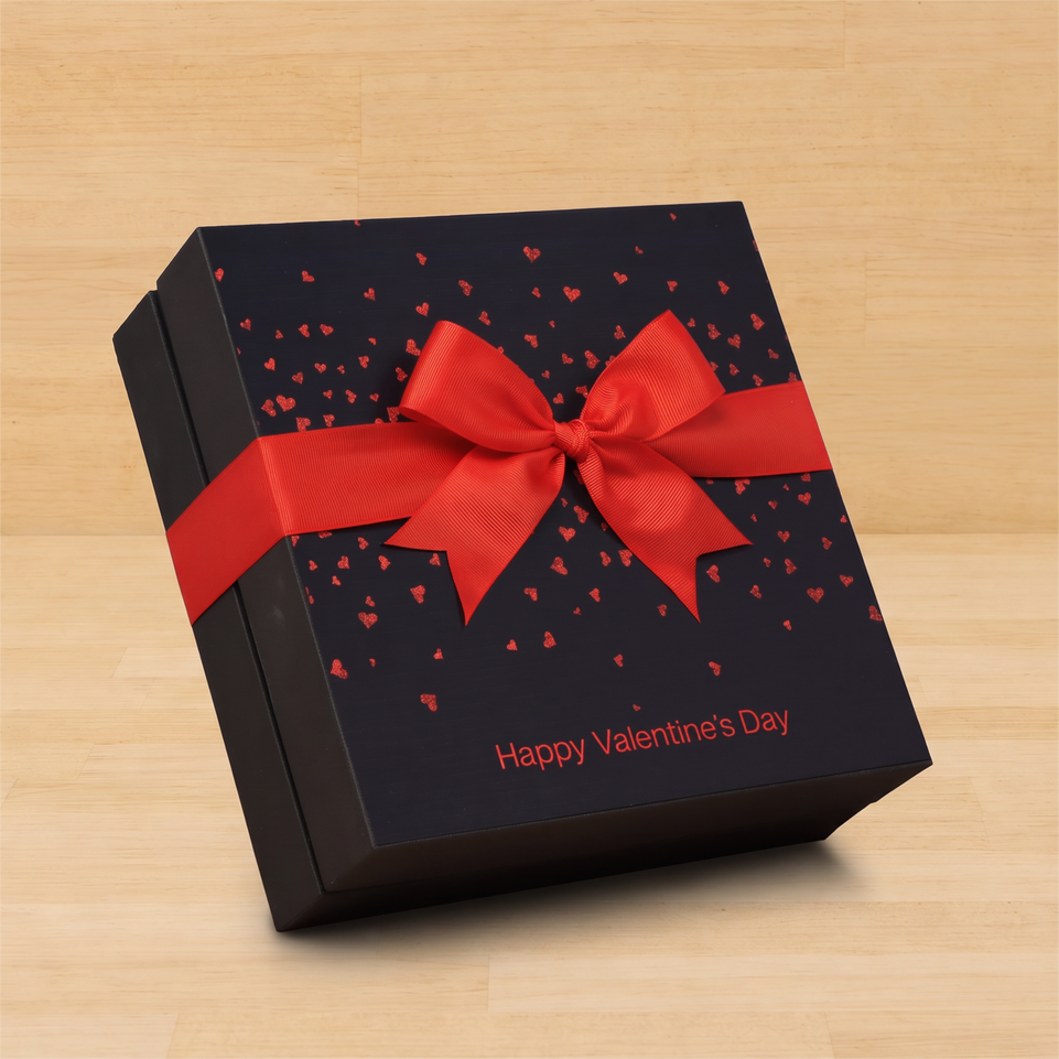 Happy Valentine's Day tiny hearts designed 2-layer premium chocolate gift box