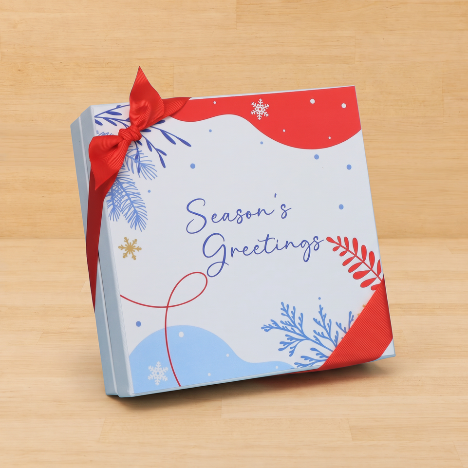Season's greetings designed premium chocolate hard box