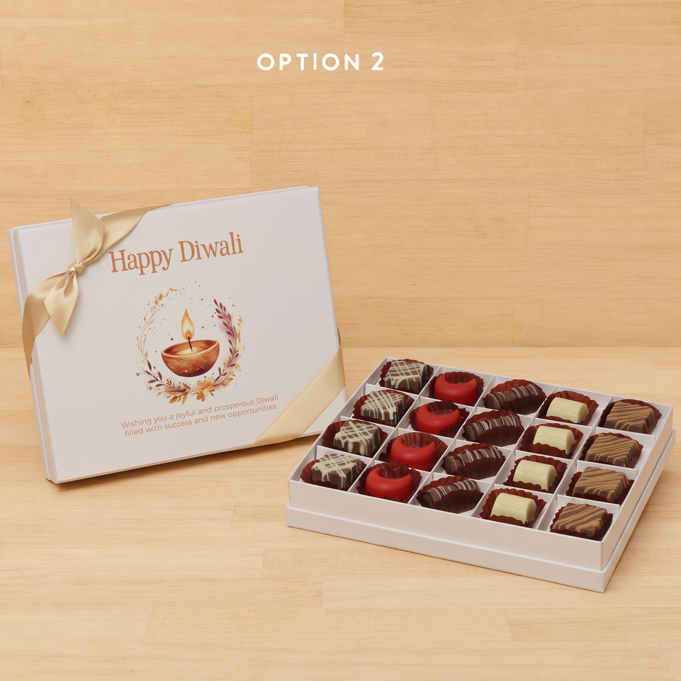 Happy Diwali floral candle designed premium chocolate 20P hard box