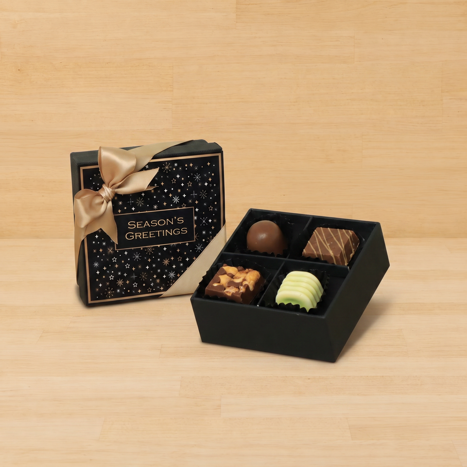 Set of 15 Season's greetings Stars designed premium chocolate 4P hard box
