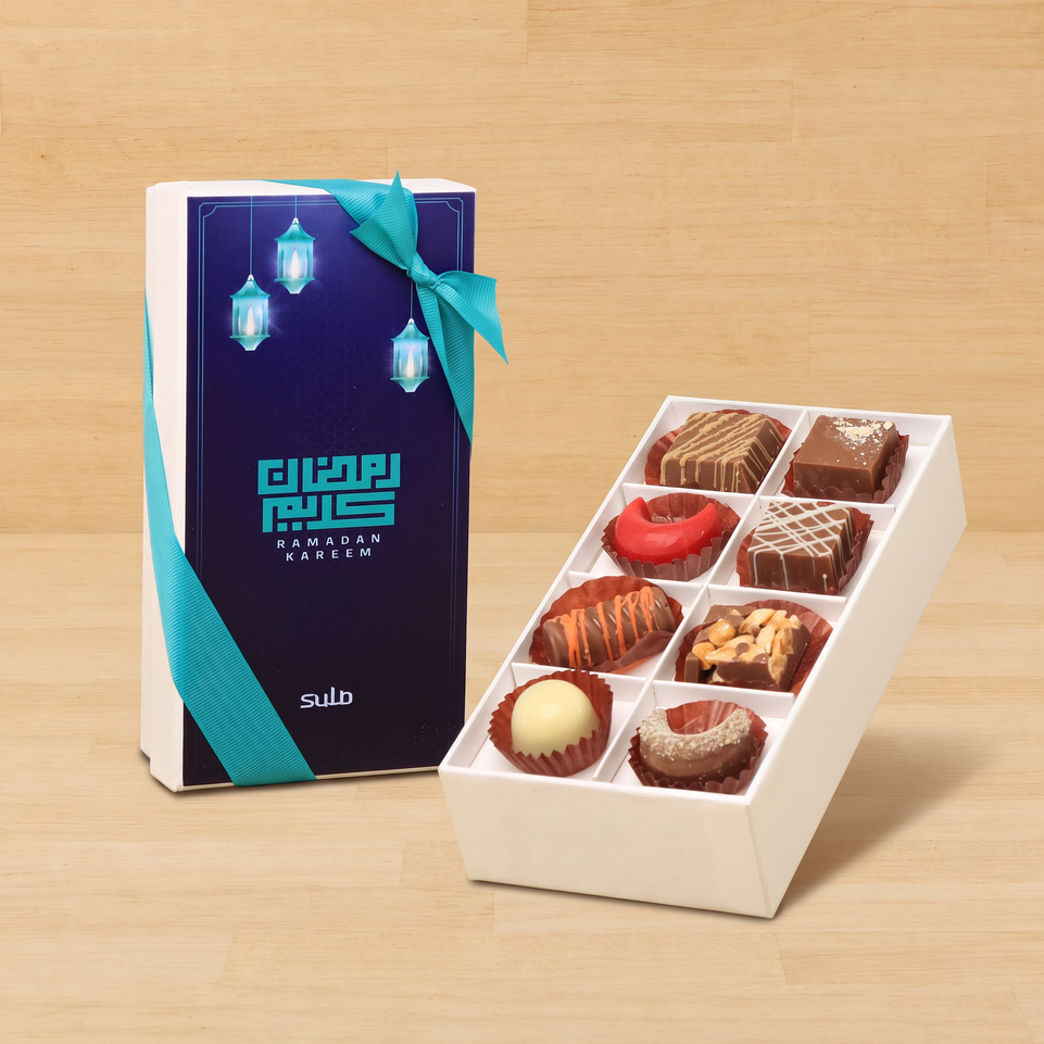 Set of 6 Corporate customized premium unwrapped chocolate 8P hard box