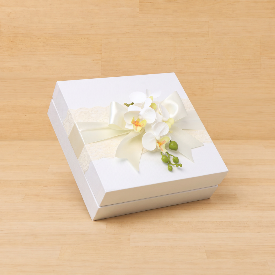 Luxury bridal with ring decorated chocolate 2-layer hard box