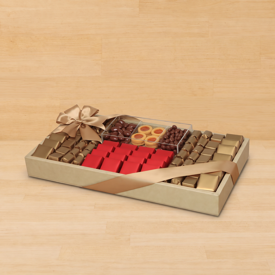 Premium chocolate & sweets medium leather tray