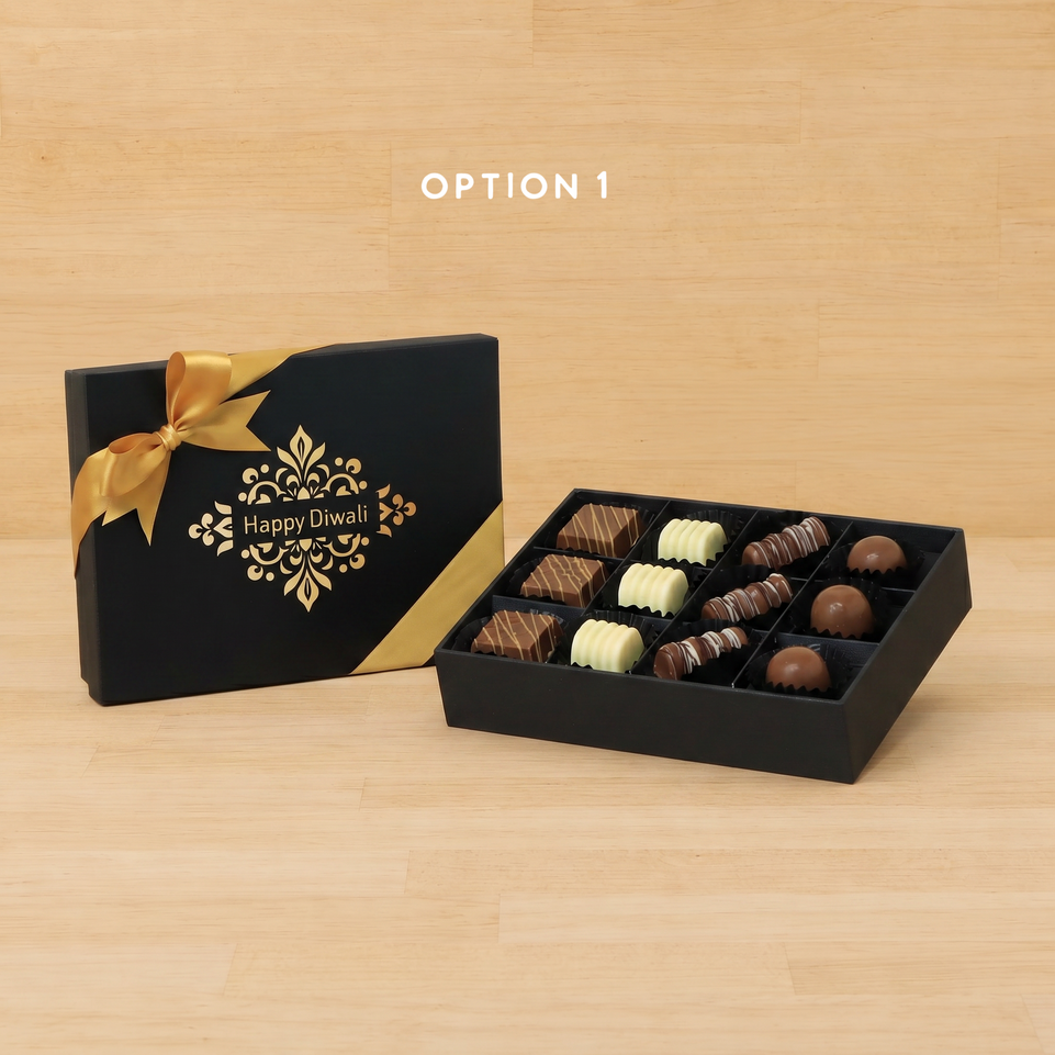 Happy Diwali ornament designed premium chocolate 12P hard box