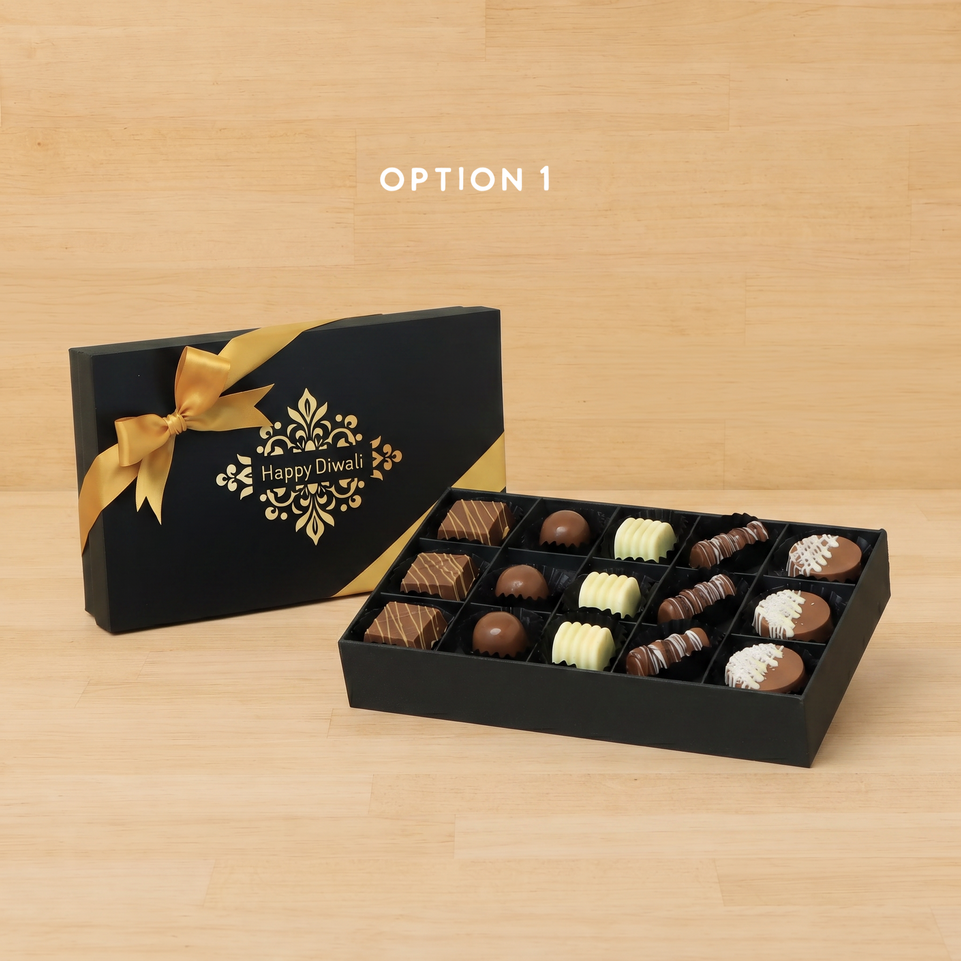 Happy Diwali ornament designed premium chocolate 15P hard box