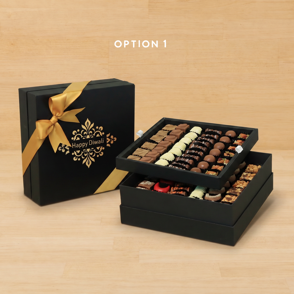 Happy Diwali ornament designed premium chocolate 2-layer hard box