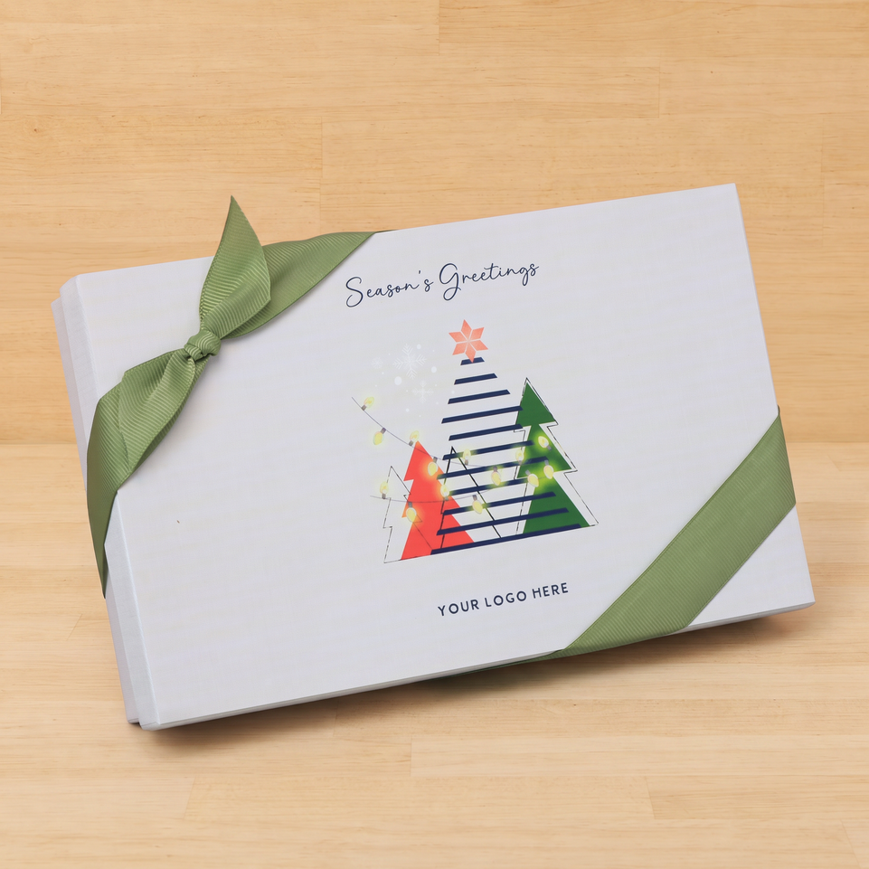 Set of 4 corporate customized season's greetings designed premium chocolate 15p hard box