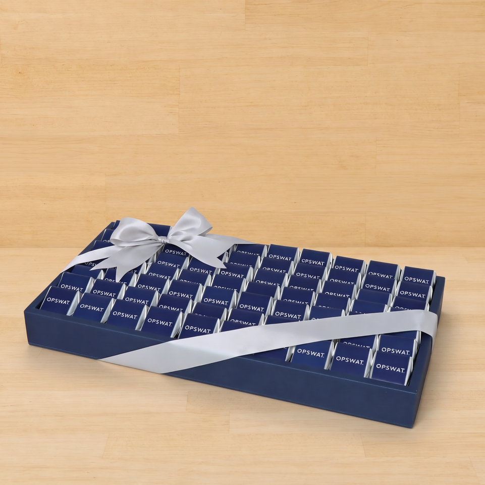 Corporate branded chocolate medium leather tray