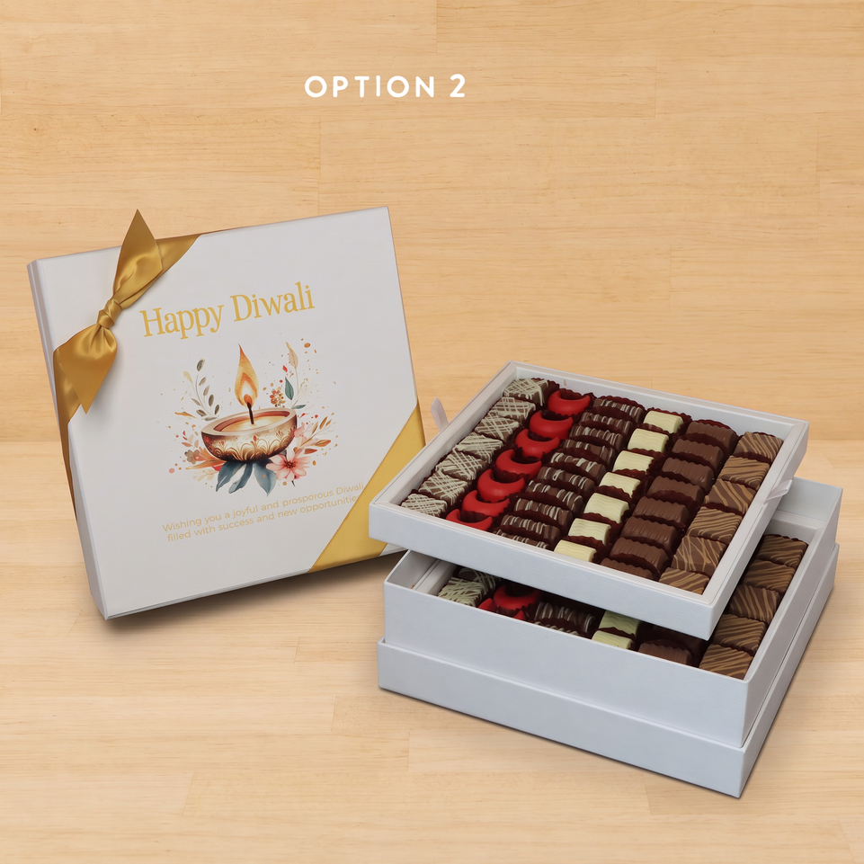 Happy Diwali floral candle designed premium chocolate 2-layer hard box