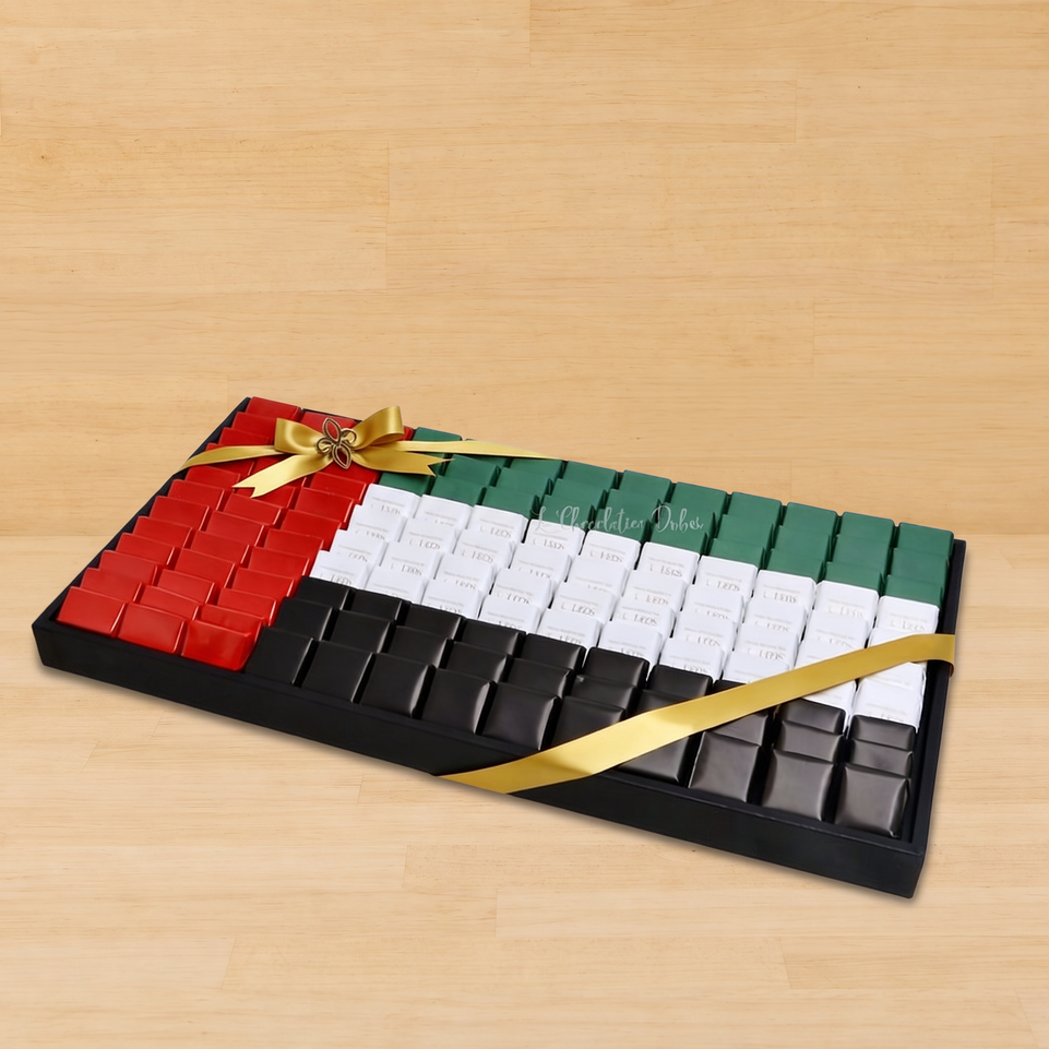Corporate customized national day designed premium chocolate large leather tray