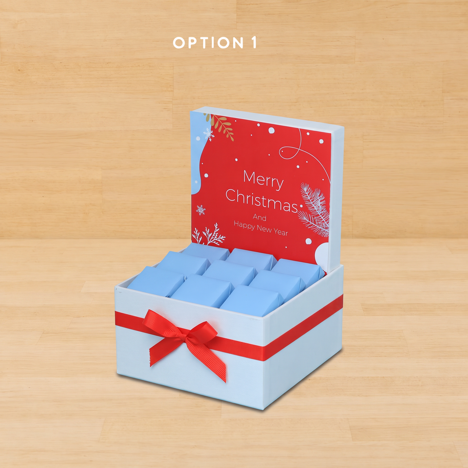 Merry christmas and happy new year designed premium chocolate small hamper