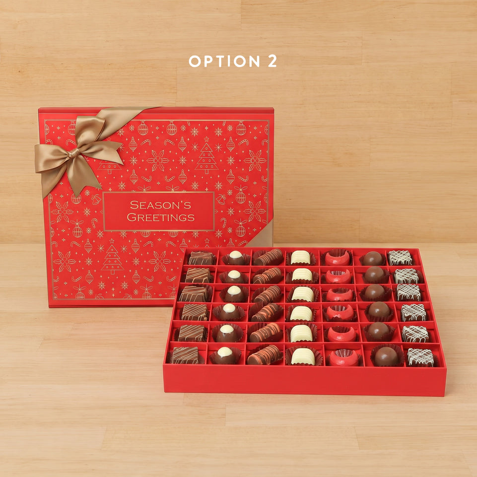 Season's greetings Christmas designed premium chocolate 42P hard box