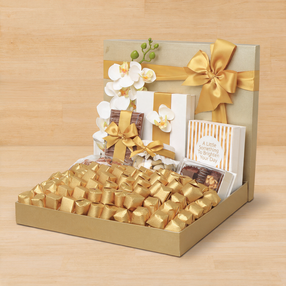 A little something to brighten your day elegant designed chocolate and sweets gift