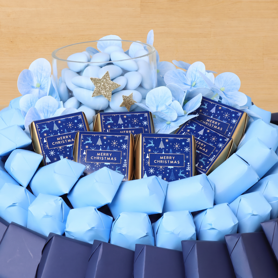 Merry Christmas designed with premium chocolate round leather tray