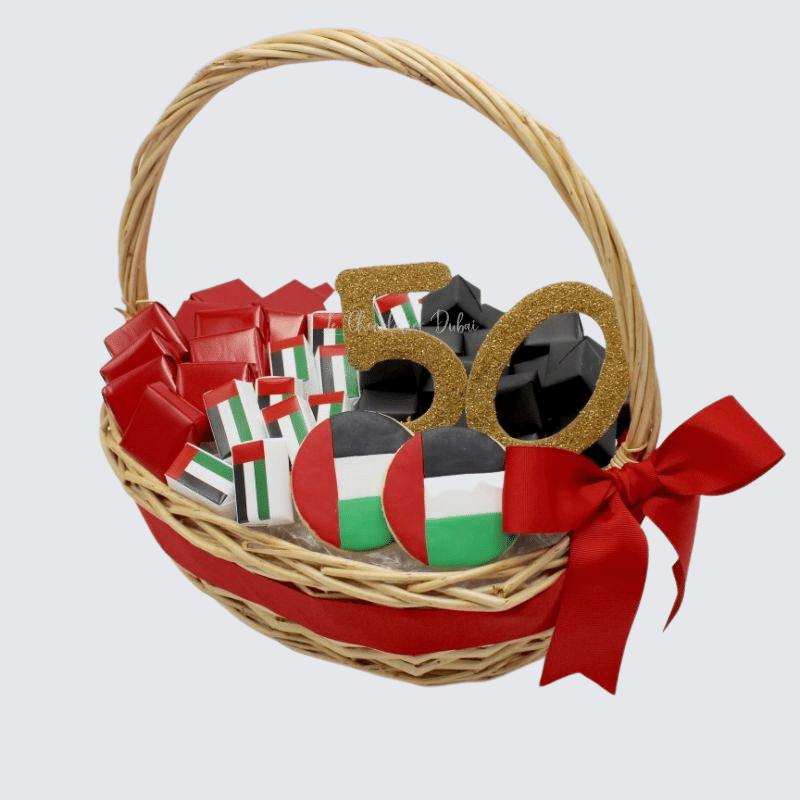 National day designed chocolate large basket