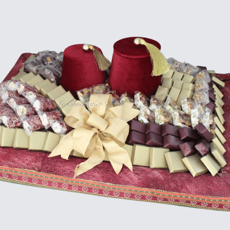 Luxury ramadan eid chocolate & sweets leather tray
