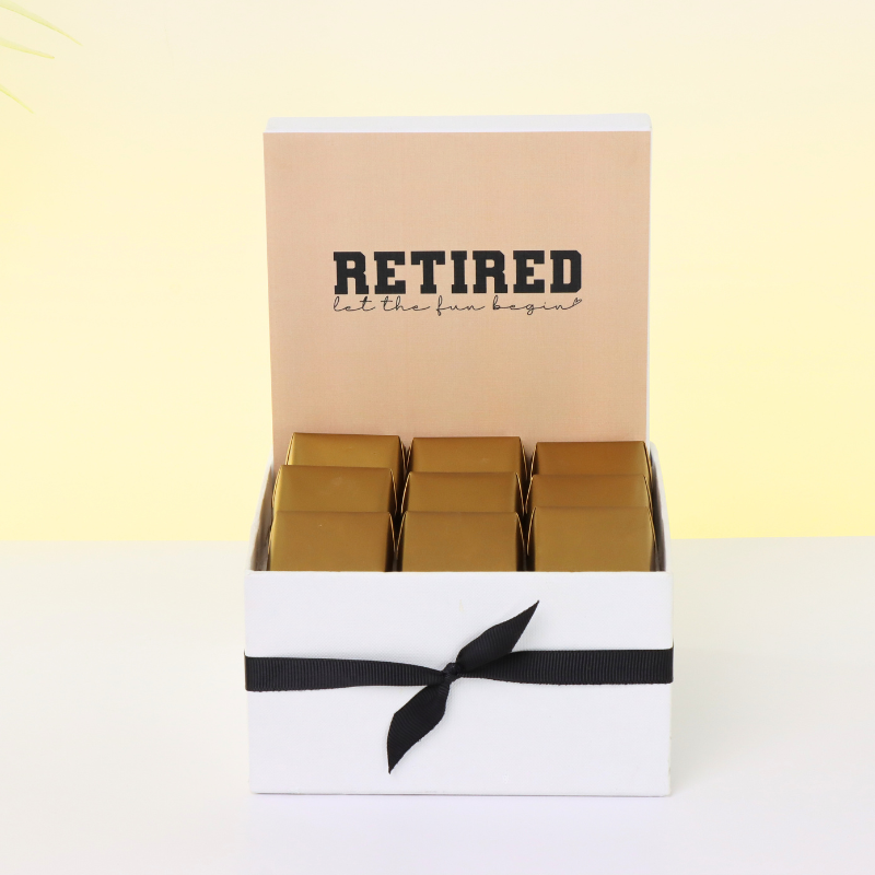 "Let the fun begin" retirement designed premium chocolate small hamper