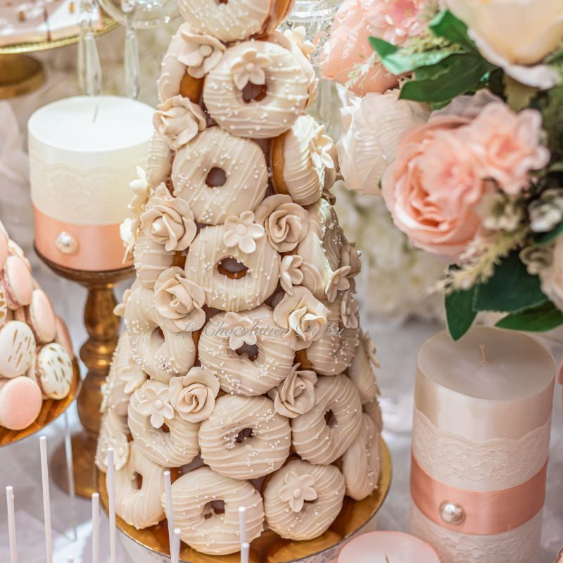 Bridal floral luxury dessert table
