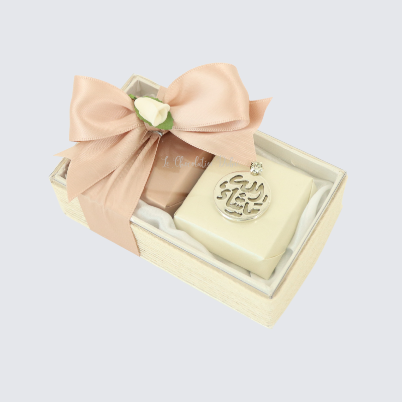 Set of 20 Bridal flower decorated chocolate view top box