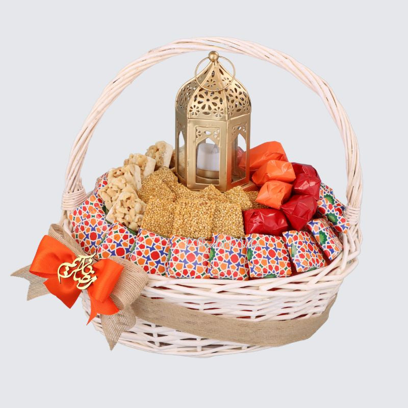 Ramadan eid lantern decorated chocolate & sweets basket