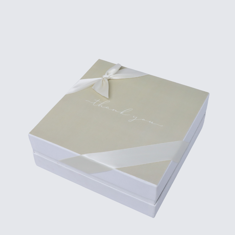 "Thank you" minimalist designed 2-layer premium chocolate hard box