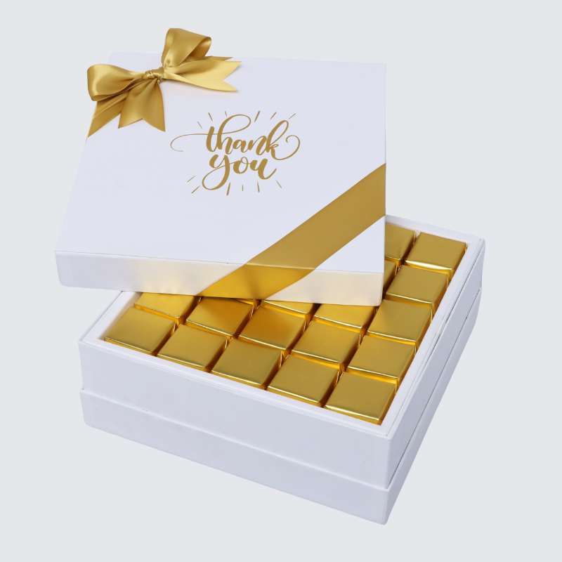 "Thank you" sun streak designed premium chocolate one layer hard box