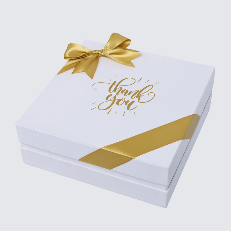 "Thank you" sun streak designed 2-layer premium chocolate hard box