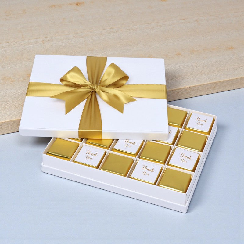 "Thank you" gold designed 20-piece premium chocolate hard box