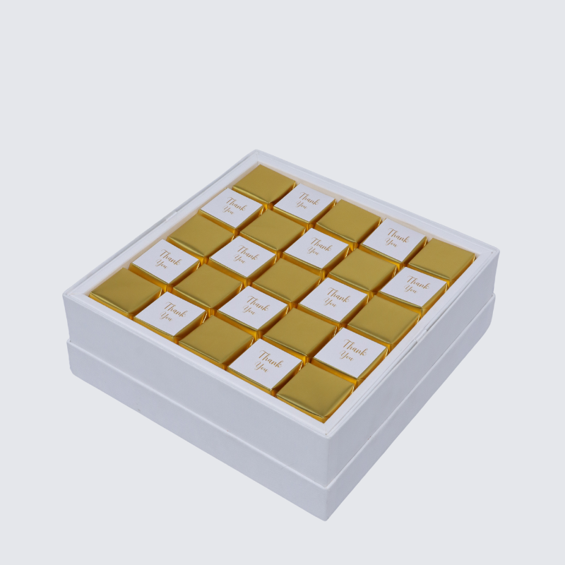 "Thank you" gold designed premium chocolate one layer hard box