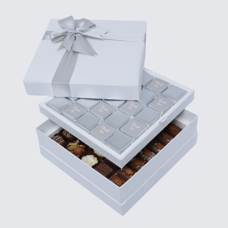"Thank you" classic 2-layer premium chocolate hard box