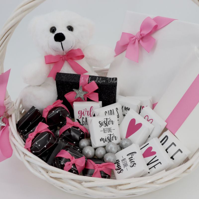 Bff valentine's designed chocolate & sweets medium basket