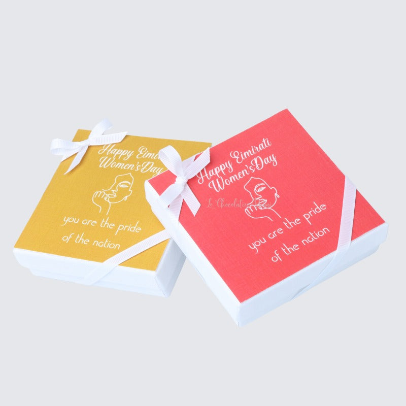 Set of 15 Emirati women's day premium chocolate 4pc hard box