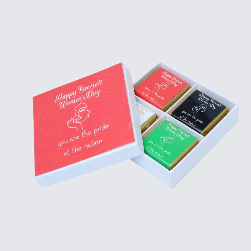 Set of 15 Emirati women's day premium chocolate 4pc hard box