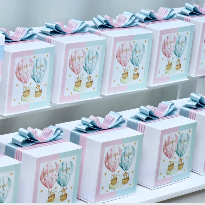 Set of 20 Baby twin air balloon theme candle hard box