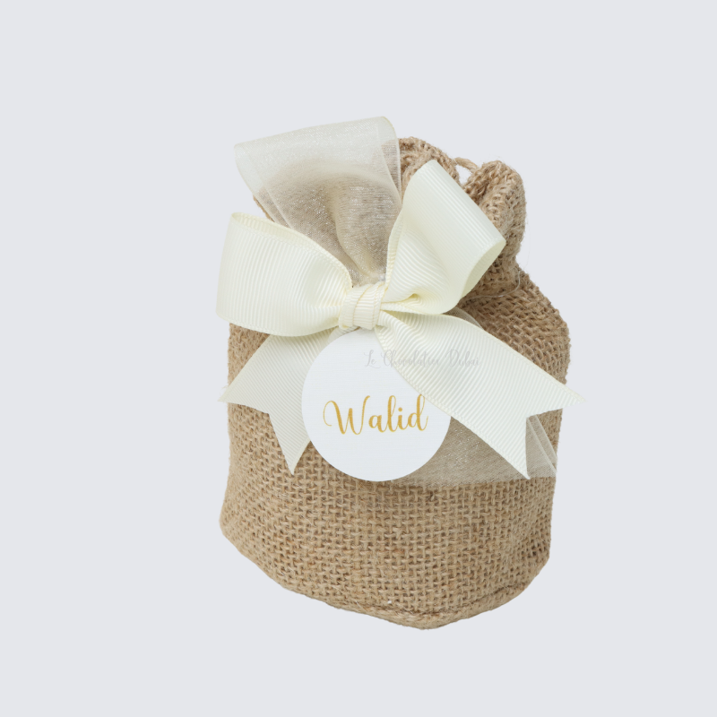 RUSTIC CUSTOMIZED PREMIUM CHOCOLATE JUTE BAG