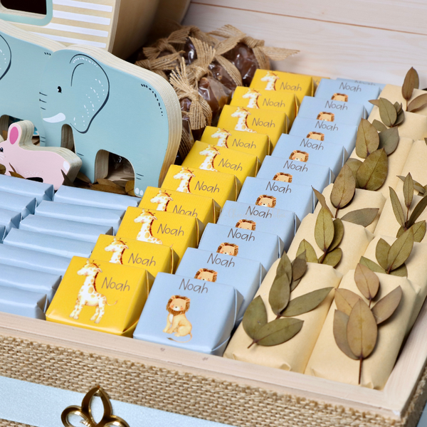 Baby noah's ark theme chocolate wood stand