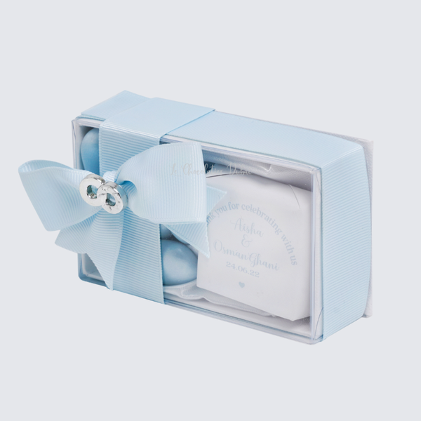 Set of 20 Wedding personalized chocolate view top box