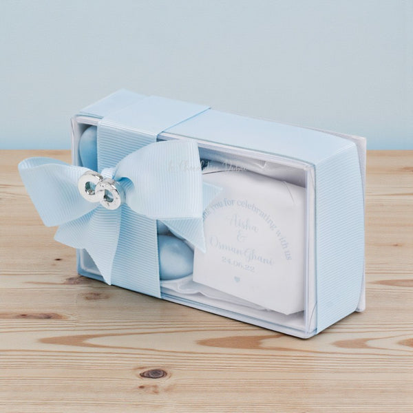 Set of 20 Wedding personalized chocolate view top box