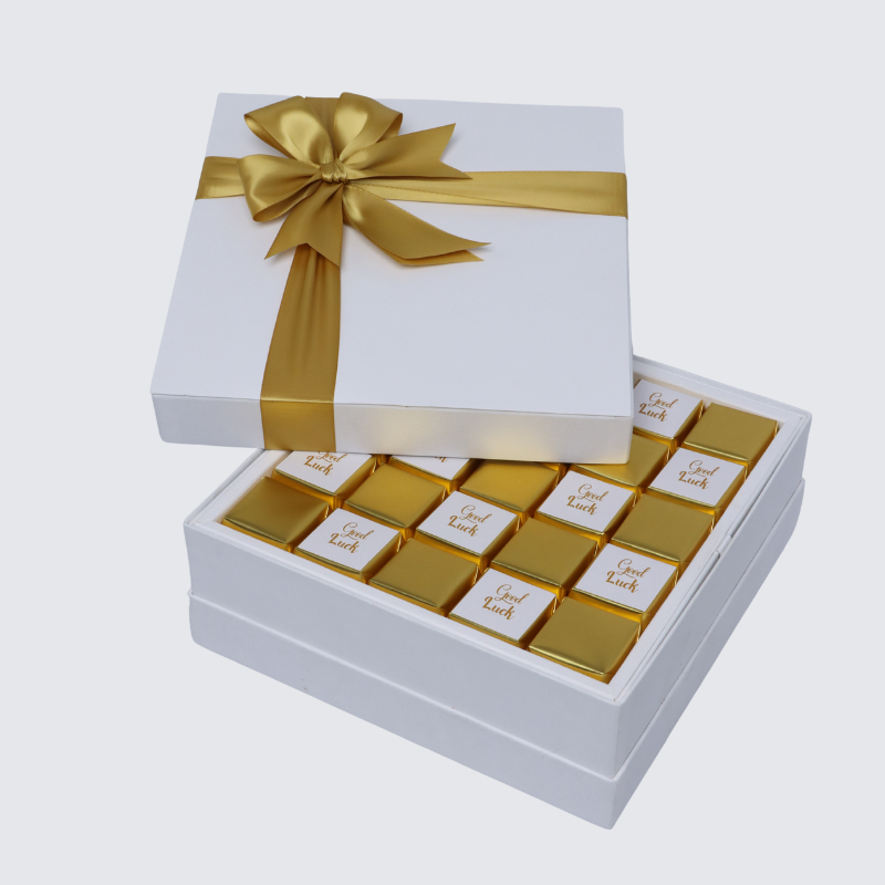 "Good luck" gold designed premium chocolate hard box