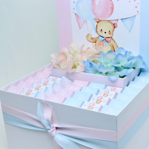 Baby gender reveal designed chocolate extra large hamper