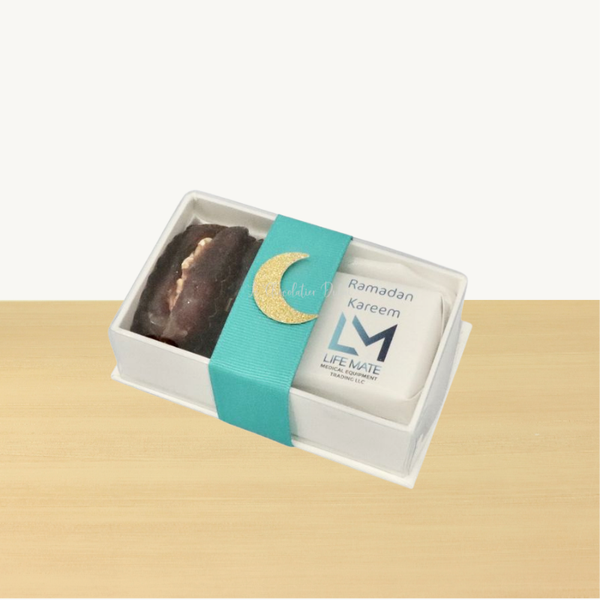 Set of 20 Corporate customized premium chocolate & dates view top box