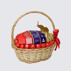 DIWALI ACRYLIC ELEPHANT DECORATED CHOCOLATE BASKET