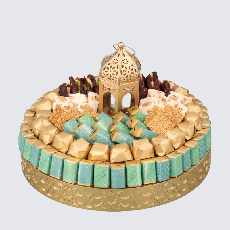 Ramadan Eid Chocolate & Sweets Round Wood Tray