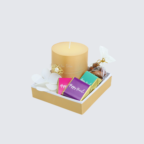 DECORATED DIWALI CANDLE & CHOCOLATE HAMPER