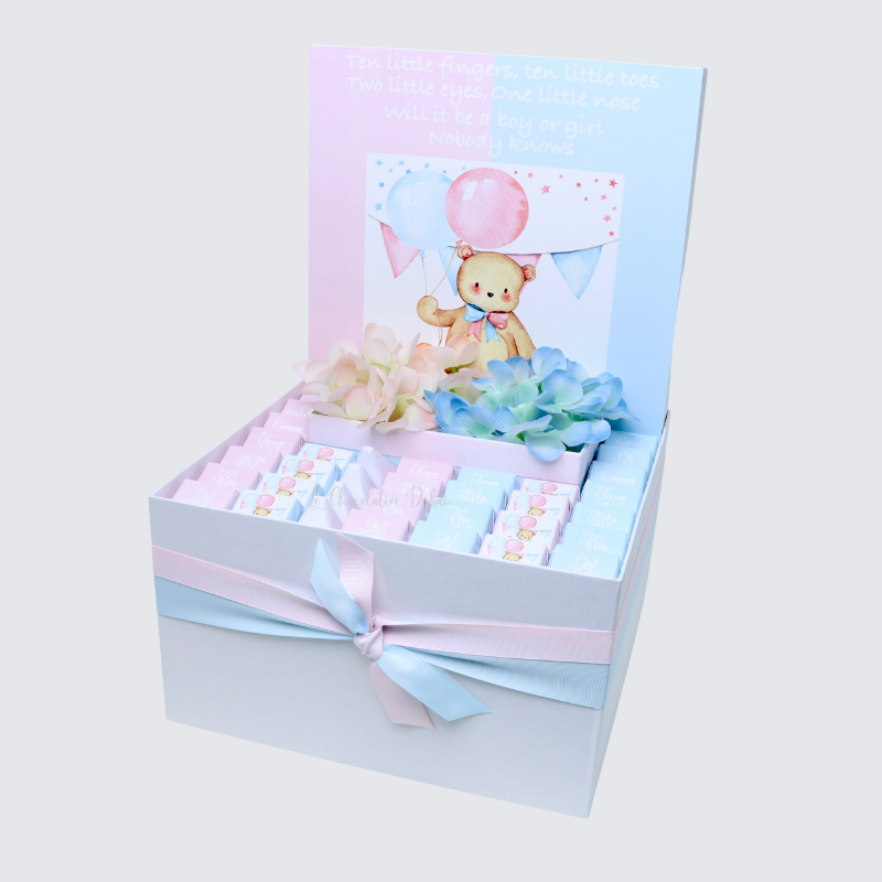 BABY GENDER REVEAL DESIGNED CHOCOLATE EXTRA LARGE HAMPER