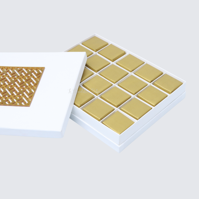 CORPORATE ACRYLIC GOLD PATTERN DECORATED CHOCOLATE HARD BOX