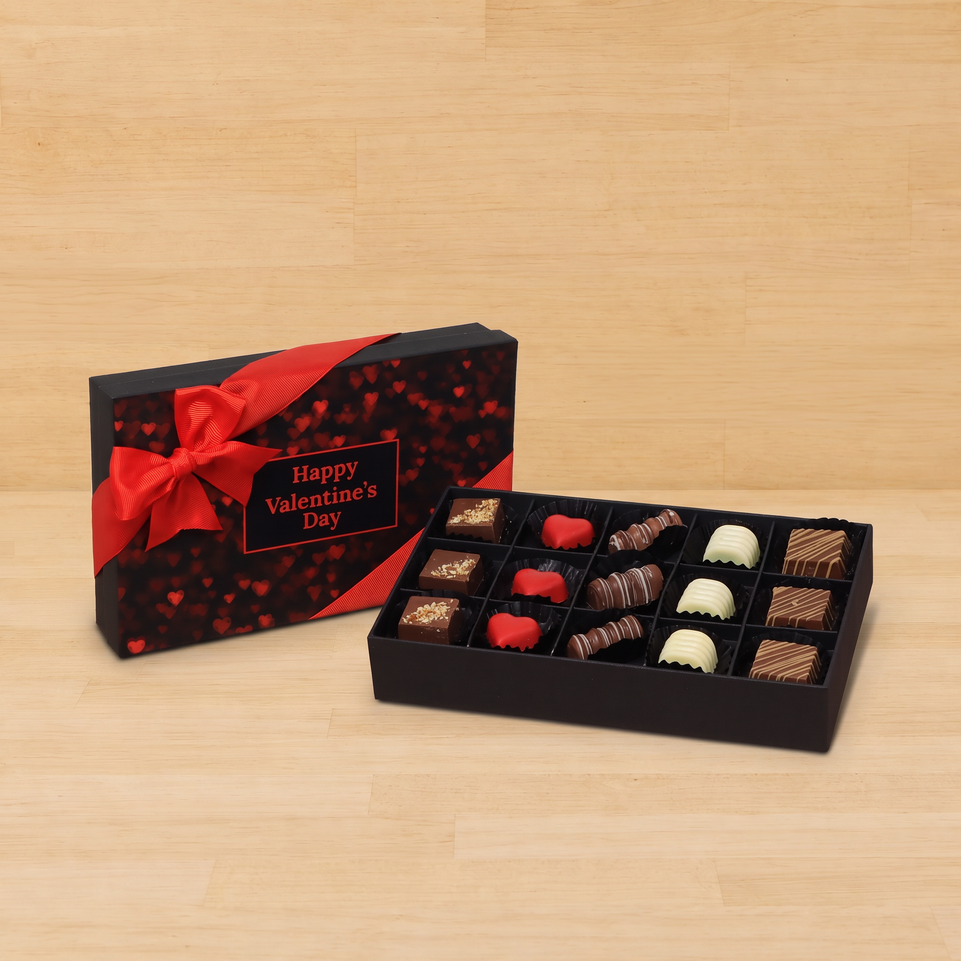 Happy Valentine's Day heart designed 15P premium chocolate gift box