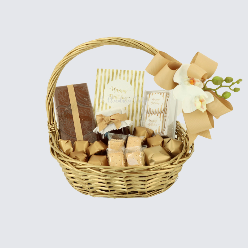 HAPPY BIRTHDAY DESIGNED CHOCOLATE BASKET