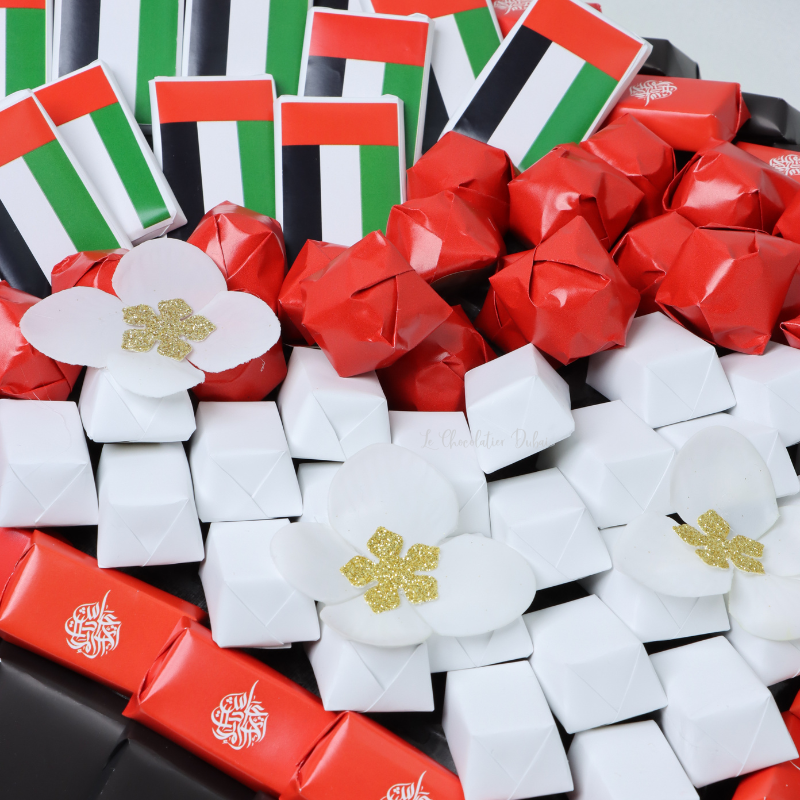 National day decorated chocolate leather tray