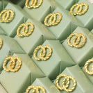 Bridal customized sage green decorated premium chocolate medium leather tray